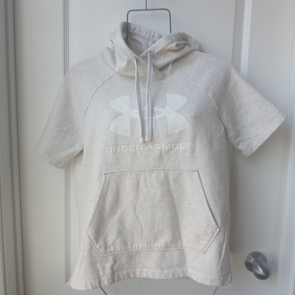 Under Armour Off-White Fleece Hoodie Size XS - Picture 1 of 5